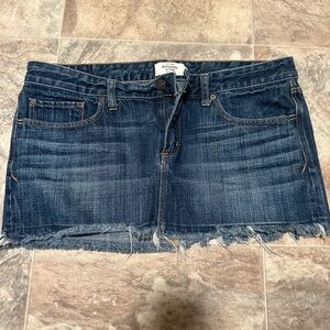 Abercrombie & Fitch Dark Blue Frayed Mini Skirt